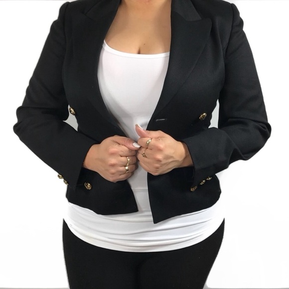 Thomo Black Blazer with Gold Buttons - Picture 2 of 7